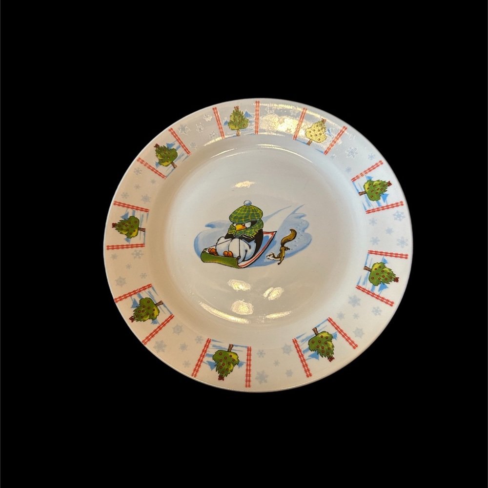 Vintage Mulberry Home Essentials, Penguin Holiday New 10.75” Dinner Plate